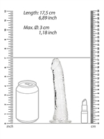 6. Sex Shop, 6 inch Crystal Clear Slim Dildo - Clear by SHOTS