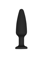 2. Sex Shop, Medium Black Silicone Jeweled Based Cone-Shaped Butt Plug by Ouch