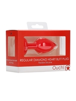 5. Sex Shop, Heart-shaped Red Silicone Butt Plug by Ouch