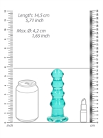 3. Sex Shop, Turquoise Curvy Dildo Plug with Suction Cup Base by Shots