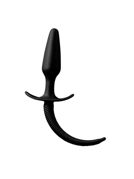 Shove Up Black Butt Plug with Silicone Puppy Tail